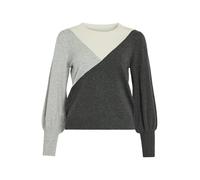 VILA Pull-over 'VIKerry' gris foncé / gris chiné / blanc perle, Taille XS