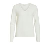 VILA Viril L/s V-Neck Knit Top-Noos Sweater, Alyssum Blanc, XL Femme