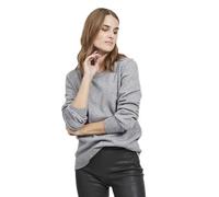 VILA Pull en maille VIRIL – col rond – gris chiné – Femme Taille XL