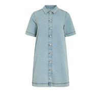 Vila Nus Denim Short Sleeve Short Dress Bleu L Femme