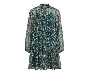 VILA Robe 'FALIA' sable / vert foncé / noir / argent, Taille 36