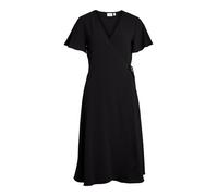 Vila Vilovie S/S Wrap Midi Dress/Su-Noos Robe, Noir, 44 Femme