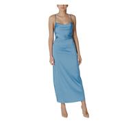 Vila - Robe Maxi Nuisette à Encolure Drapée - Femme - Robes - Bleu - Taille: 42 FR
