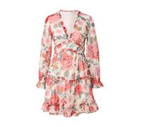 VILA Robe 'VIEmsa' sapin / mandarine / rouge clair / blanc, Taille 38