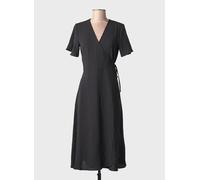 Vila Loe Wrap Short Sleeve Midi Dress Noir 36 Femme