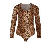 VILA Shirtbody 'LEOA' marron / cognac / noisette, Taille L