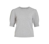Vila Sleeve O-Neck Knit Top Viril Noos Haut en Tricot à Manches 2/4 et col Rond, Gris Clair chiné, M Femme