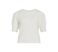 Vila Sleeve O-Neck Knit Top Viril Noos Haut en Tricot à Manches 2/4 et col Rond, White Alyssum, XL Femme