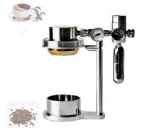 VILA SMO Machine À Café Pneumatique 58 Mm, Cafetière Manuelle À Pression Dair avec Soupape De Décharge Et Manomètre, Extraction À 9 Bars, 10 Cartouches De Co2 pour La Maison, Mini