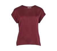 Vila T-Shirt Viellette S/S en Satin pour Femme, Bordeaux, 42