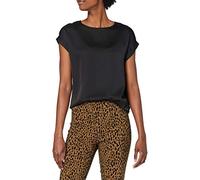 Vila Top/S Satin Viellette S/S-Noos T-Shirt, Noir, 44 Femme