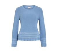 Vila Vialya Haut tricoté à col Rond L/S à Paillettes, Bleu pâle, S