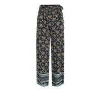 Vila Viayais Hw Wide Pants/Ft/Ka Pantalon, Navy Blazer/AOP : Graphique, W42 Femme