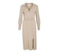 Vila Vicomfy L/S Collar Rib Knit Dress-Noos Robe, Mélange Naturel, S Femmes