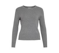 Vila VICOMFY O-Neck L/S Knit Top- Noos, Mélange de Gris Moyen., XS