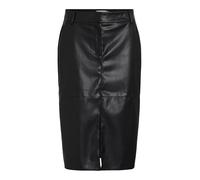 Vila Midi Coated Skirt Vidagmar Hw Jupe mi-Longue à revêtement - Noos, Noir, 38 Femme/Adulte