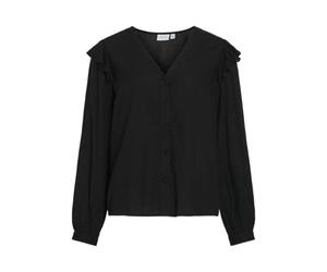 Vila Videstina V-Neck L/S Top/Pr/BF Haut à col, Black Beauty, 40 Femmes