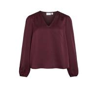 Vila Viellette L/S Smock Satin Top-Noos, Aubergine, 38 Femmes