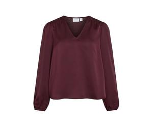 VILA Viellette L/S Smock Satin Top-Noos Femme