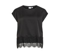 Vila Viellette S/S Full Satin Lace Top-Noos, Black Beauty, 38 Femmes