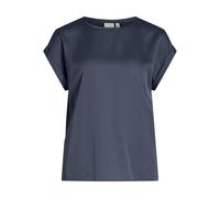 Vila Viellette S/S Satin Top-Noos, Bleu foncé, 42 Femmes