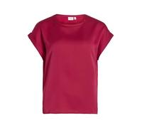 Vila Viellette S/S Satin Top-Noos Chemisier à Manches Courtes, Cerise, 36 Femmes