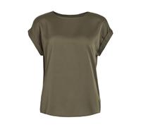 Vila Viellette S/S Satin Top-Noos Chemisier à Manches Courtes, Vert Olive, 40 Femmes