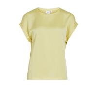 Vila Viellette S/S Satin Top-Noos, Jaune pâle, 36 Femmes