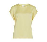 Vila Viellette S/S Satin Top-Noos, Jaune pâle, 40 Femmes