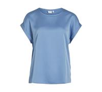 Vila Viellette S/S Satin Top-Noos T-Shirt, Bleu 4, 40 Femmes