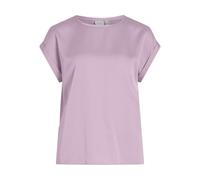 Vila Viellette S/S Satin Top-Noos T-Shirt, Rose, 44 Femmes