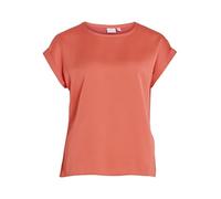 Vila Viellette S/S Satin Top-Noos T-Shirt, Rose Corail, 40 Femmes