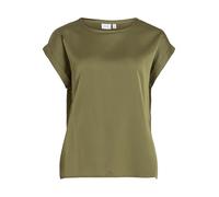 Vila Viellette S/S Satin Top-Noos T-Shirt, Vert Pastel, 36 Femmes