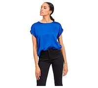 Vila Viellette S/S Satin Top/Su-Noos T-Shirt, Bleu Mazarine, 44 Femmes