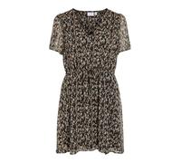 Vila VIFALIA Noos Robe Courte à col en V S/S, Noir/Gris Clair, 40