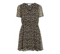 Vila Vifalia Noos Robe Courte à col en V S/S, Noir/Gris Clair, 42 Femme