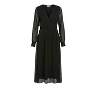 Vila Vifalia V-Neck L/S Midi Dress-Noos Robe, Noir, 46 Femmes