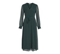 Vila Vifalia V-Neck L/S Midi Dress-Noos Robe, Scarab, 46 Femmes