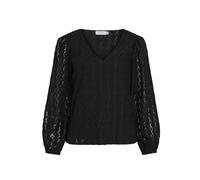 Vila Viferya V-Neck L/S Top/R/BF Haut, Black Beauty, L Femme