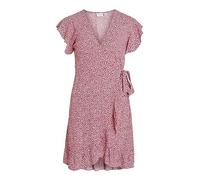 Vila Vifini Wrap S/S Robe Courte-Noos, Rose Yarrow/AOP : alini, 42 Femme