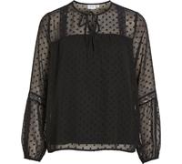 VILA VILA Black Dobby And Lace Detail Blouse