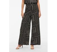 VILA VILA Black Geometric Wide Leg Trousers