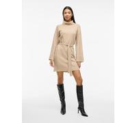 VILA VILA Brown Long Sleeve Tie Belt Knit Dress Brown EU 44 (UK 16)