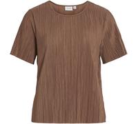 VILA VILA Brown Short Sleeved Plisse Top