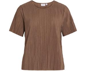 VILA VILA Brown Short Sleeved Plisse Top