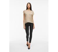 VILA VILA Grey Short Sleeve Satin and Jersey Top