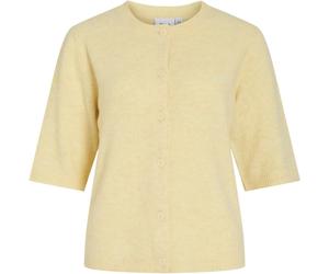 VILA VILA Yellow Half Sleeve Round Neck Cardigan