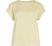 VILA VILA Yellow Short Sleeve Satin and Jersey Top