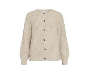 Vila Vilampe mpe O-Neck L/S Knit Cardigan Noos, Super Light Natural Melan, M Femme