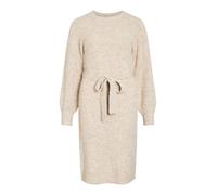 Vila Vilampe O-Neck L/S Knit Midi Dress-Noos mpe Robe mi-Longue à col Rond, Super Light Natural Melan, M Femmes